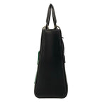 Dior Handbag Lady Large Bag Black Light Pink Green Pocket Leather — view 2