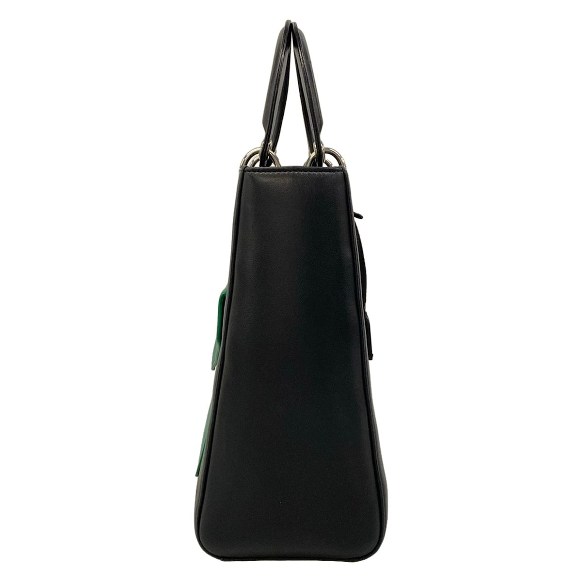 Dior Handbag Lady Large Bag Black Light Pink Green Pocket Leather — view 2