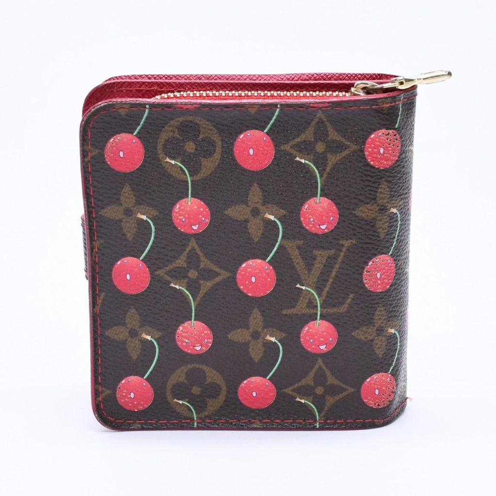 Louis Vuitton Monogram Cherry Compact Zip Bifold Wallet Takashi Murakami Brown — view 2