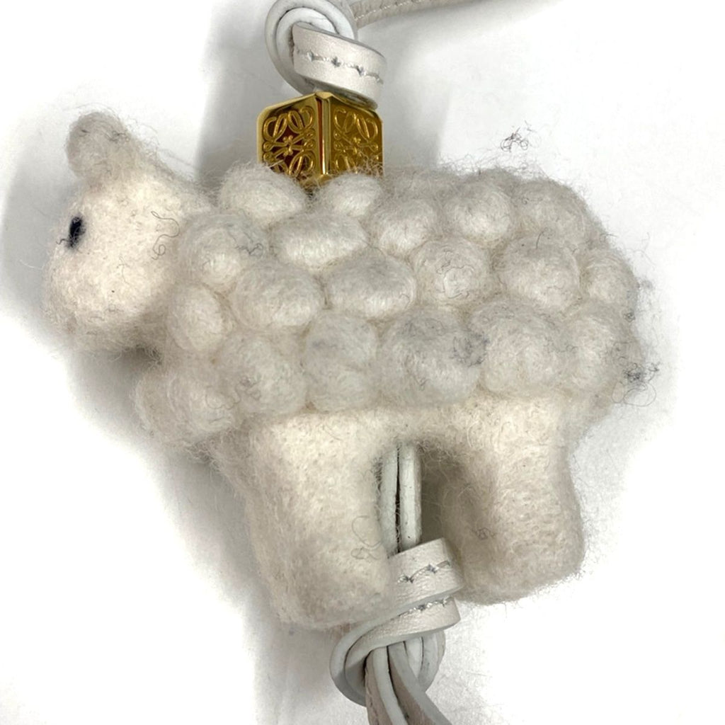 Loewe Sheep Felt Bag Charm White — view 6