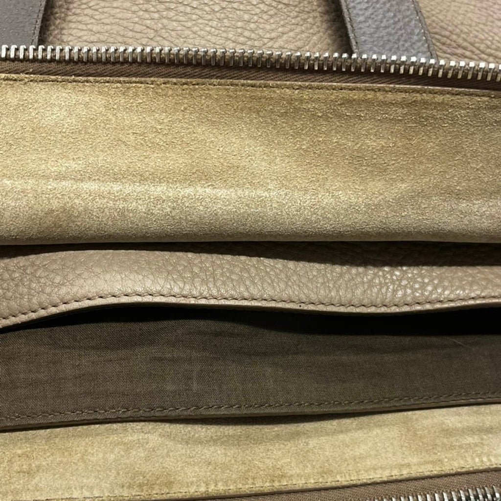 Saint Laurent Leather Canvas Handbag Beige — view 7