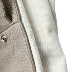 Saint Laurent Leather Canvas Handbag Beige — view 8