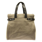 Saint Laurent Leather Canvas Handbag Beige — view 2