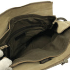 Saint Laurent Leather Canvas Handbag Beige — view 6