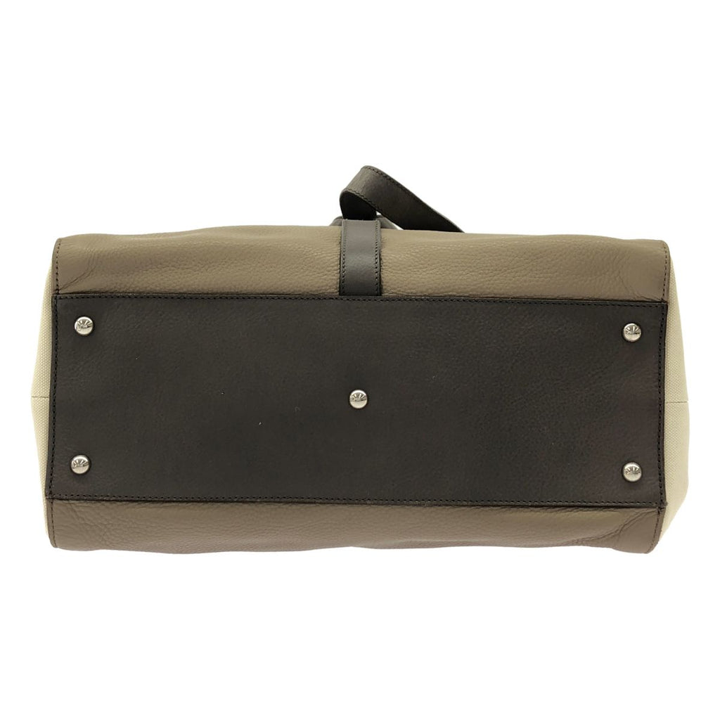 Saint Laurent Leather Canvas Handbag Beige — view 4