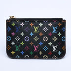 Louis Vuitton Monogram Multicolor Pochette Cles Coin Purse Noir Wallet Gold