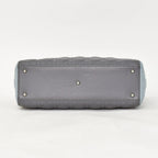 Dior Lady Large Tricolor Handbag 2-Way Gray Pink Light Blue Lambskin — view 8