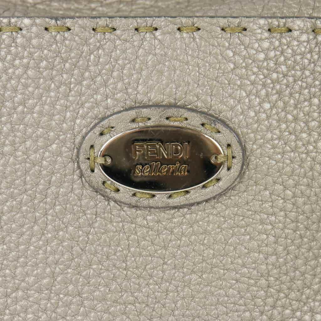 Fendi Shoulder Bag Leather Crossbody Square Beige — view 3