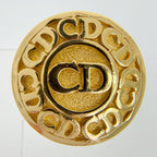 Dior Round CD Logo Earrings Plated Gold Vintage — view 3