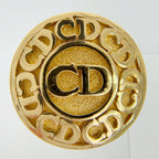 Dior Round CD Logo Earrings Plated Gold Vintage — view 2
