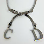 Dior CD Logo Ribbon Necklace Plating Silver Vintage — view 3