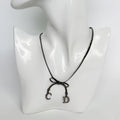 Dior CD Logo Ribbon Necklace Plating Silver Vintage