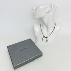 Dior CD Logo Ribbon Necklace Plating Silver Vintage — view 2