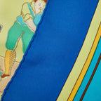 Hermes Carre 90 L'alphabet Des Metiers the Abcs of Work Scarf Large Blue — view 3