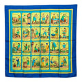 Hermes Carre 90 L'alphabet Des Metiers the Abcs of Work Scarf Large Blue