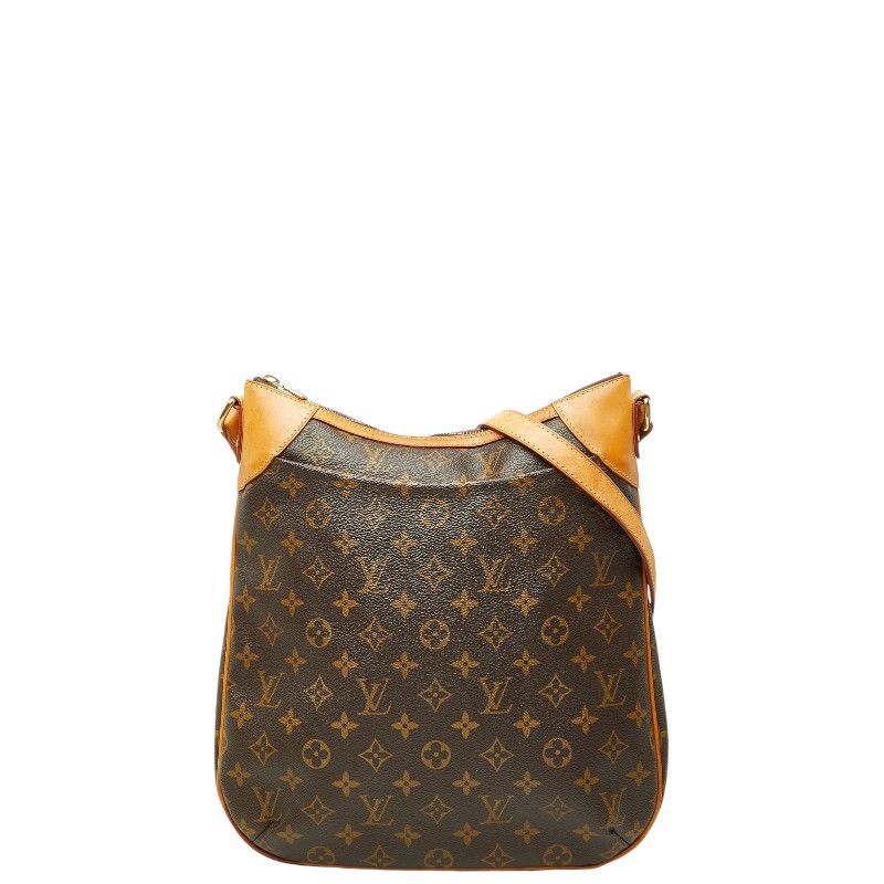 Louis Vuitton Monogram Odeon MM Crossbody Shoulder Bag Brown Leather