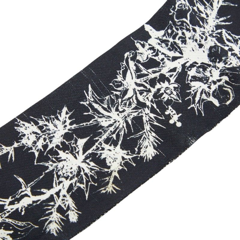 Dior Toile de Jouy Flower Mitzah Scarf Twilly Black White Silk — view 3