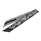 Dior Toile de Jouy Flower Mitzah Scarf Twilly Black White Silk