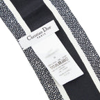 Dior Toile de Jouy Flower Mitzah Scarf Twilly Black White Silk — view 7