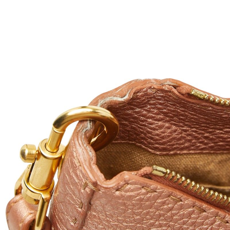 Fendi Selleria Crossbody Shoulder Bag Pink Leather — view 7