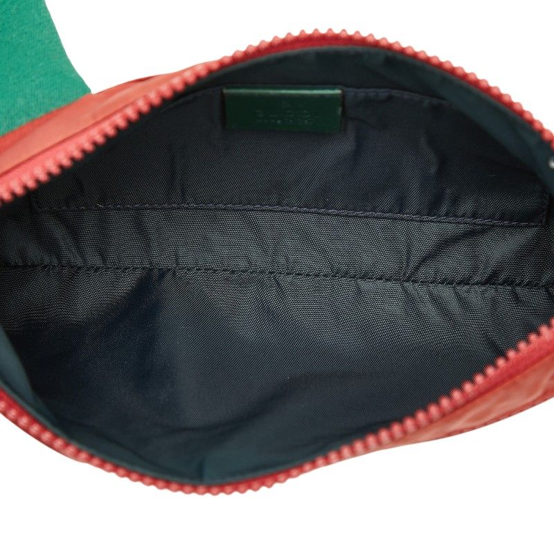 Gucci Logo Belt Bag Red Green Nylon — view 6