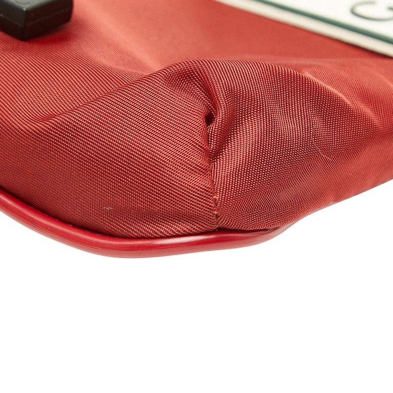 Gucci Logo Belt Bag Red Green Nylon — view 5