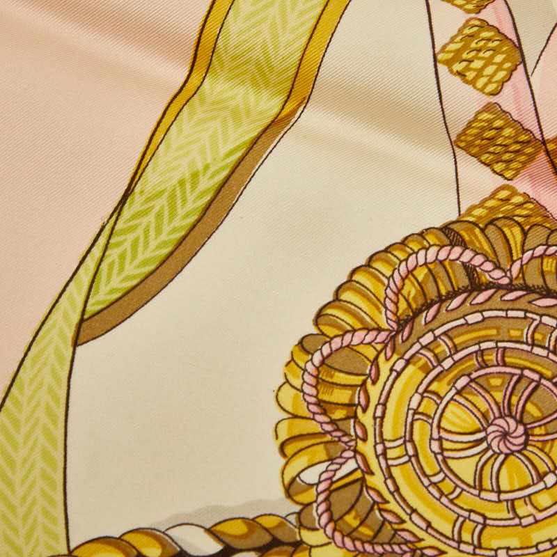 Hermes Carre 90 Frontaux Et Cocardes Front Rosette Scarf Large Pink Multicolor — view 4