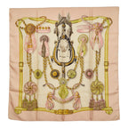 Hermes Carre 90 Frontaux Et Cocardes Front Rosette Scarf Large Pink Multicolor