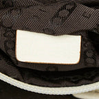 Celine Shoulder Bag Brown White Canvas Leather — view 8