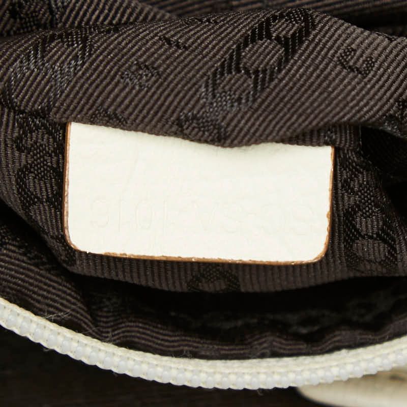 Celine Shoulder Bag Brown White Canvas Leather — view 8