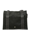 Hermes Fourre Tout Besace MM Crossbody Shoulder Bag Black Gray Canvas