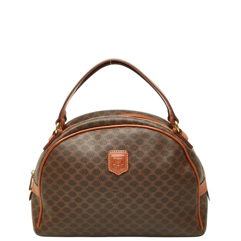 Celine Macadam Handbag Brown Leather