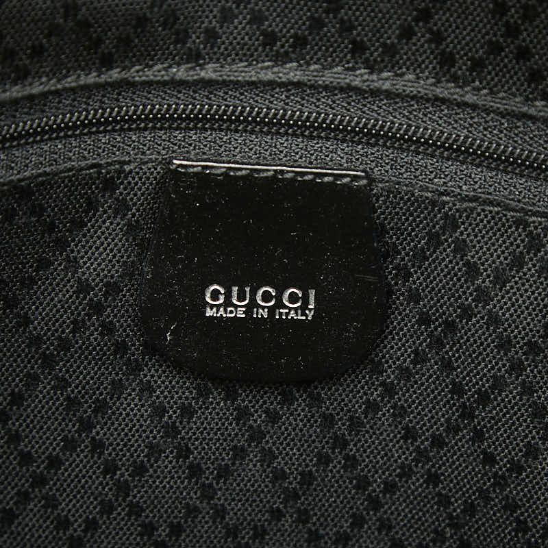 Gucci Bamboo 2-Way Shoulder Bag Black Nylon Leather — view 9