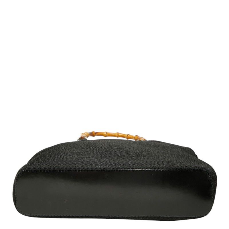 Gucci Bamboo 2-Way Shoulder Bag Black Nylon Leather — view 3