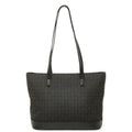 Celine C Macadam Tote Shoulder Bag Black Canvas Leather