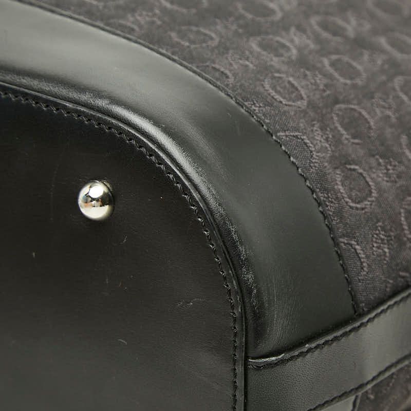 Celine C Macadam Tote Shoulder Bag Black Canvas Leather — view 4