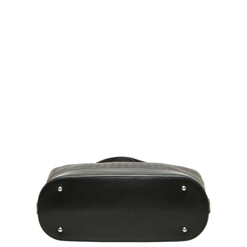 Celine C Macadam Tote Shoulder Bag Black Canvas Leather — view 3
