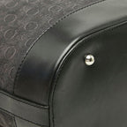 Celine C Macadam Tote Shoulder Bag Black Canvas Leather — view 5
