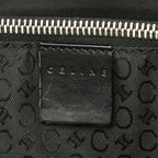 Celine C Macadam Tote Shoulder Bag Black Canvas Leather — view 9