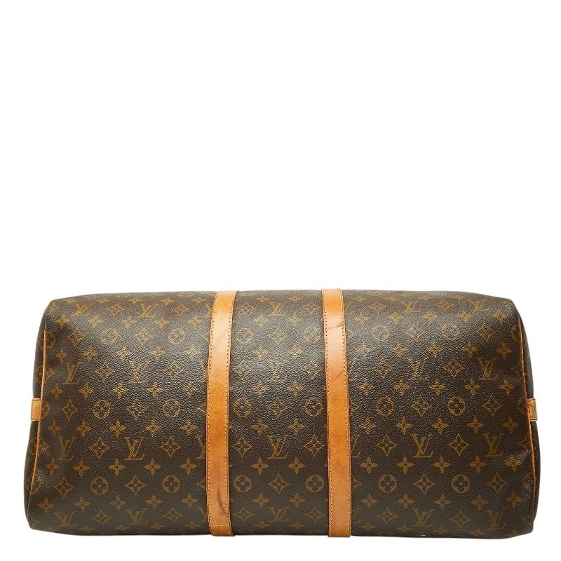 Louis Vuitton Monogram Keepall Bandouliere 55 Boston Bag 2-Way Brown Leather — view 3