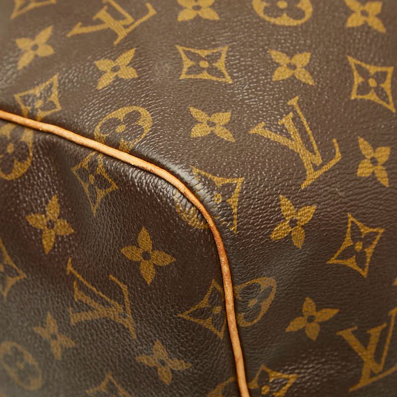 Louis Vuitton Monogram Keepall Bandouliere 55 Boston Bag 2-Way Brown Leather — view 5