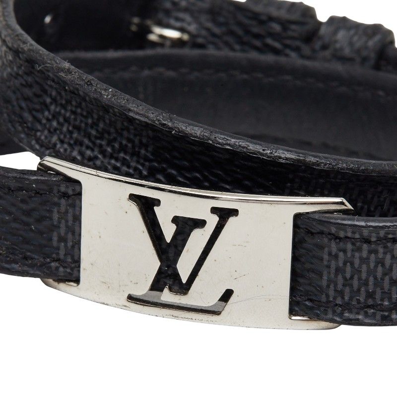 Louis Vuitton Damier Graphite Bracelet Sign It Double Strand Black Gray Metal — view 3