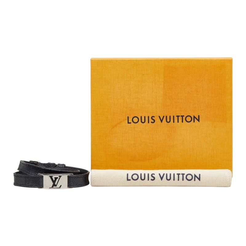 Louis Vuitton Damier Graphite Bracelet Sign It Double Strand Black Gray Metal — view 9