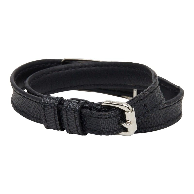 Louis Vuitton Damier Graphite Bracelet Sign It Double Strand Black Gray Metal — view 2