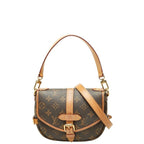 Louis Vuitton Monogram Saumur BB 2-Way Shoulder Bag Brown Leather