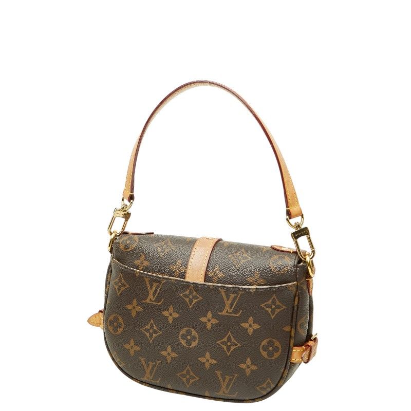 Louis Vuitton Monogram Saumur BB 2-Way Shoulder Bag Brown Leather — view 2