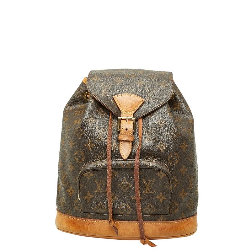 Louis Vuitton Monogram Montsouris MM Backpack Brown Leather