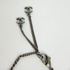 Chanel CC Logo Necklace Plated Rhinestone Silver Vintage — view 6