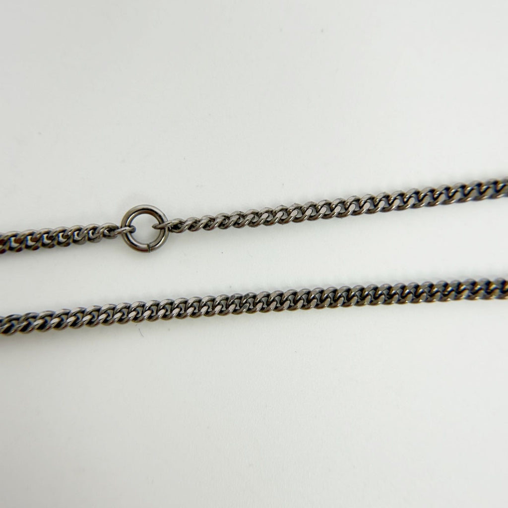 Chanel CC Logo Necklace Plated Rhinestone Silver Vintage — view 9