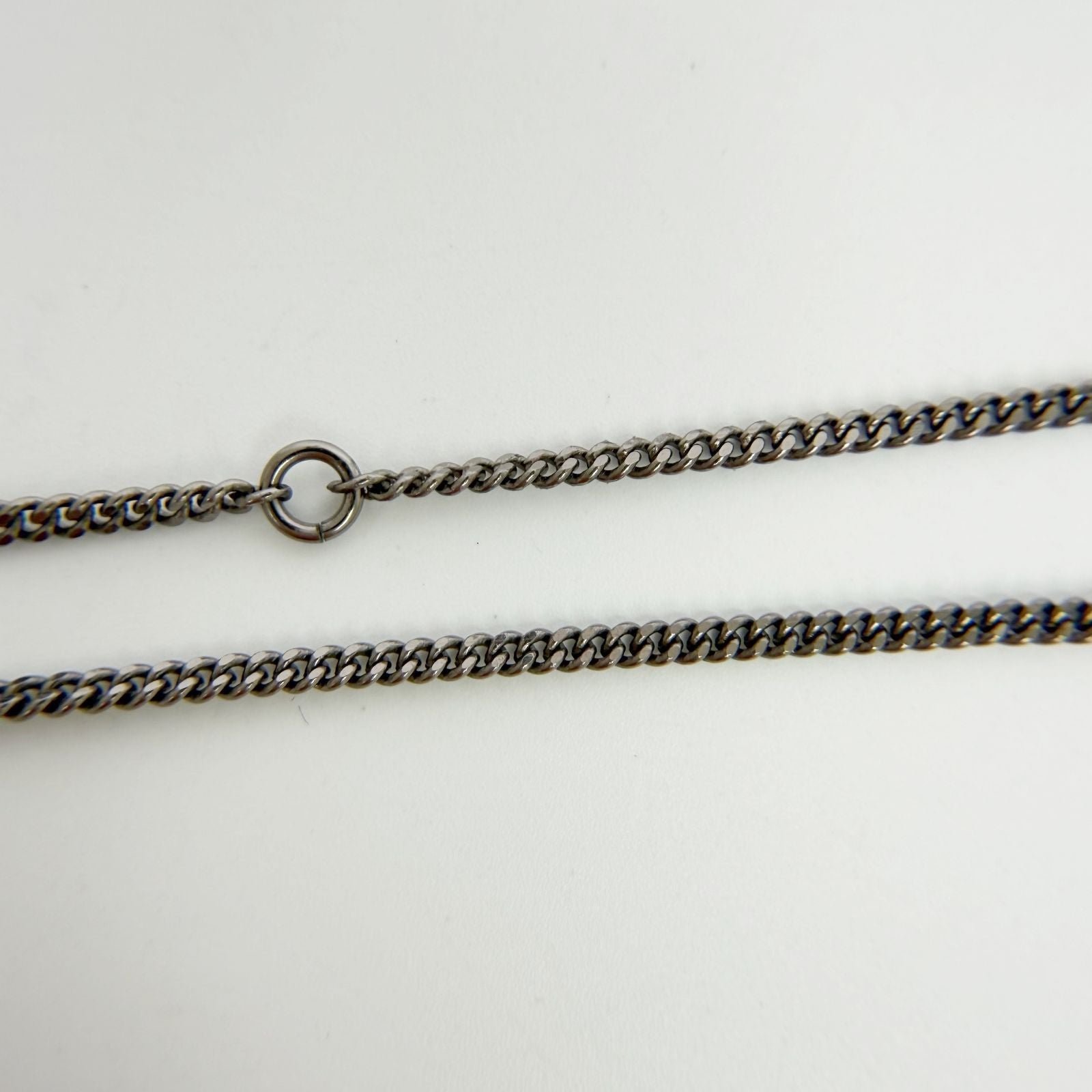 Chanel CC Logo Necklace Plated Rhinestone Silver Vintage — view 9